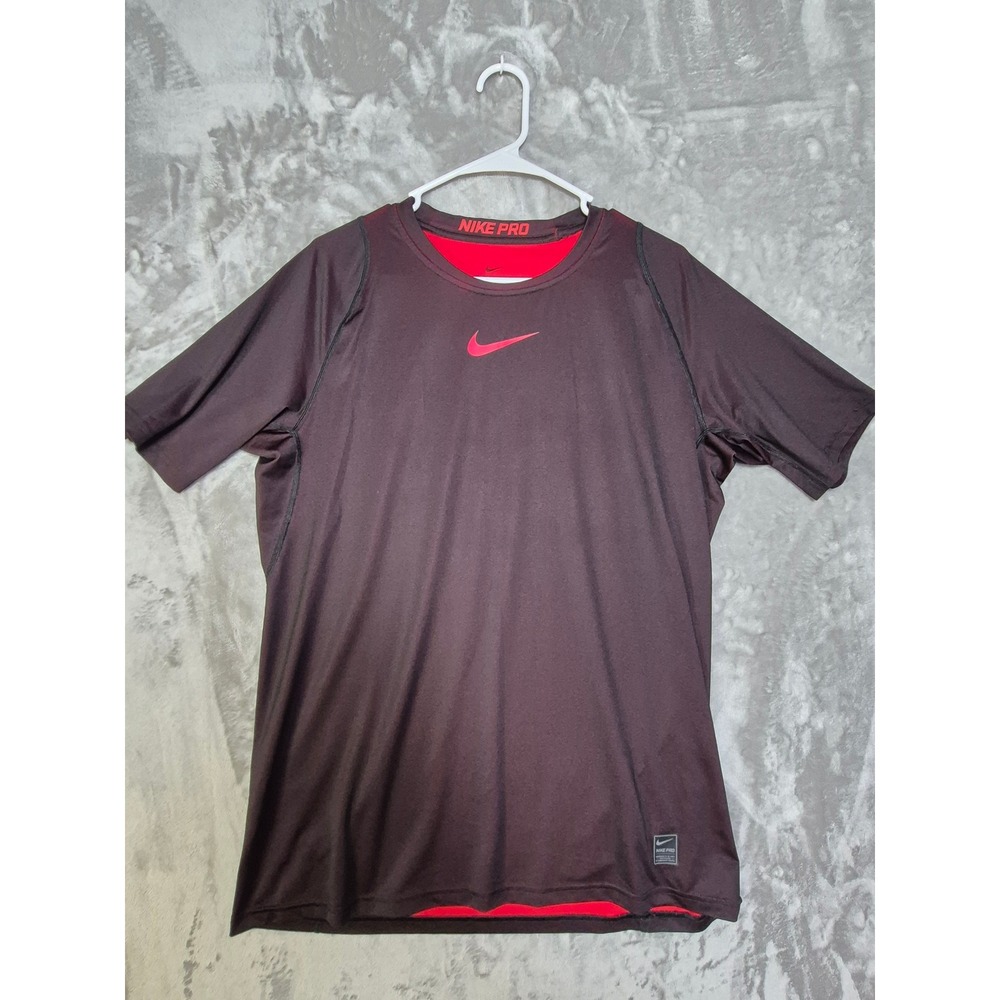 Nike Pro Dri-FIT Mens Fitted Training Shirt Burgundy Red AA1579-657 Large